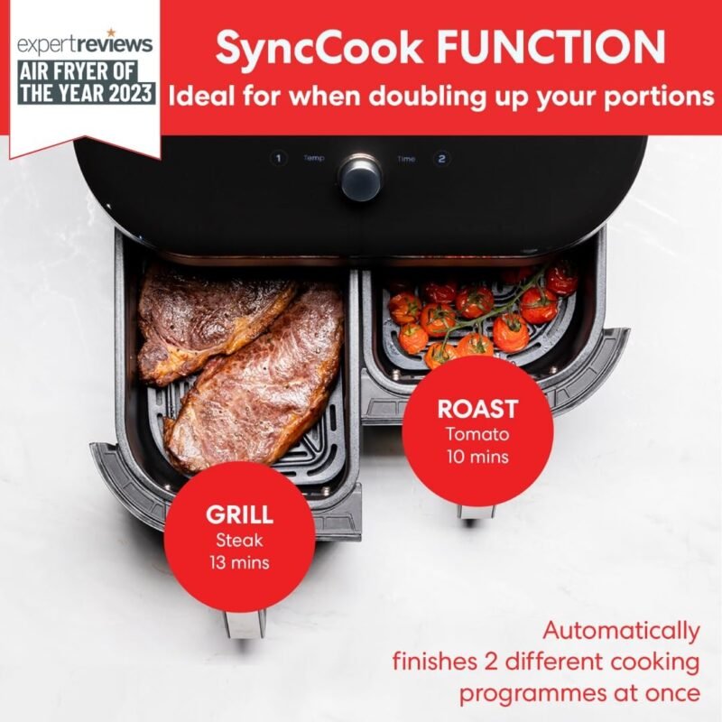 Instant Pot VersaZone Dual Air Fryer 8.5L – Double Basket with Divider, 8-in-1 Smart Cooking, Energy Saving, Easy Clean, Black Stainless Steel - Image 39